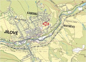 9 pozemků, z nichž 7 tvoří funkční celek, o výměře 1121 m2, ve městě Jílové u Děčína k výstavbě RD - mapka2.jpg