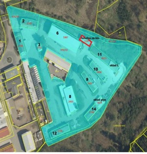Aukce č. 5_nemovitosti v areálu v Třebíči: Pozemek St. 7297 s Kotelnou na biomasu - mapka_Budova 4+kotelna.jpg