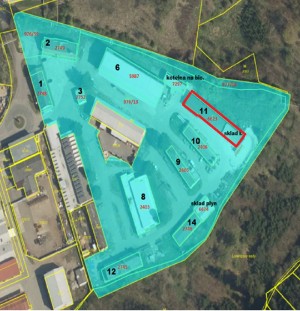 Aukce č. 9_nemovitosti v areálu v Třebíči: Pozemek St. 6623 s Budovou č. 11 - mapka_Budova 11.jpg