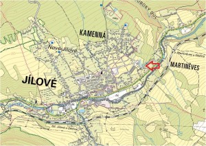 Dva na sebe navazující pozemky o výměře 6942 m2 v obci Martiněves u Děčína k výstavbě rodinných domů - mapka2.jpg