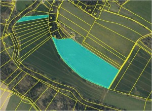 Orná půda a travní porost celkem 31 495 m2 v Třebíči-Sokolí - mapka1.JPG