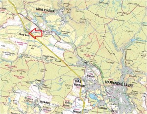 Pozemek trvalého travního porostu k možné zástavbě o výměře 726 m2 ve Staré Vodě u Mariánských Lázní  - mapka3.JPG