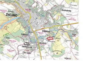 RD se 3 byt. jednotkami a užitnou plochou cca 200 m2, pozemky 996 m2  ve Znojmě - Oblekovicích - mapka4.jpg