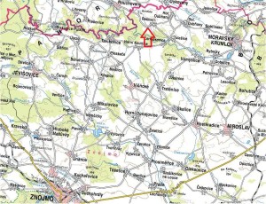 Rodinný dům 4+1 s garáží a zahradou a pozemky celkem 2074 m2 v Rešicích u Moravského Krumlova.  - mapka3.JPG