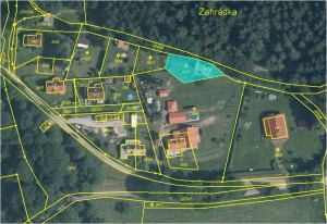 Zděná rekreační chata (užitná plocha 130 m2) s pozemkem 361 m2 v obci Zahrádka mezi Českým Krumlovem, Kaplicemi a Rožmberkem - mapka2.JPG